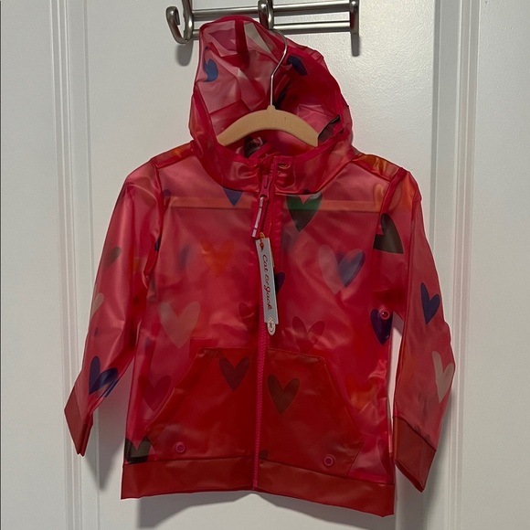 Cat & Jack Pink Heart Raincoat - Picture 2 of 15